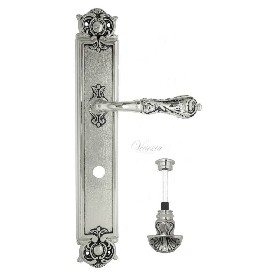 Дверная ручка Venezia MONTE CRISTO WC-4 на планке PL97 натуральное серебро + черный Дверная ручка Venezia MONTE CRISTO WC-4 на планке PL97 натуральное серебро + черный