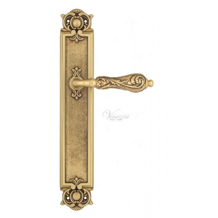 Дверная ручка Venezia MONTE CRISTO на планке PL97 французское золото + коричневый