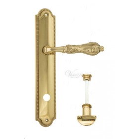 Дверная ручка Venezia MONTE CRISTO WC на планке PL98 полированная латунь Дверная ручка Venezia MONTE CRISTO WC на планке PL98 полированная латунь