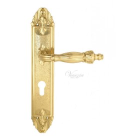 Дверная ручка Venezia OLIMPIO CYL на планке PL90 полированная латунь Дверная ручка Venezia OLIMPIO CYL на планке PL90 полированная латунь