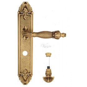 Дверная ручка Venezia OLIMPIO WC-4 на планке PL90 французское золото + коричневый Дверная ручка Venezia OLIMPIO WC-4 на планке PL90 французское золото + коричневый