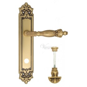 Дверная ручка Venezia OLIMPIO WC-4 на планке PL96 французское золото + коричневый Дверная ручка Venezia OLIMPIO WC-4 на планке PL96 французское золото + коричневый