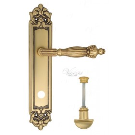 Дверная ручка Venezia OLIMPIO WC на планке PL96 французское золото + коричневый Дверная ручка Venezia OLIMPIO WC на планке PL96 французское золото + коричневый