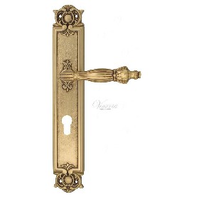 Дверная ручка Venezia OLIMPIO CYL на планке PL97 французское золото + коричневый Дверная ручка Venezia OLIMPIO CYL на планке PL97 французское золото + коричневый