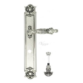 Дверная ручка Venezia OLIMPIO WC-4 на планке PL97 натуральное серебро + черный Дверная ручка Venezia OLIMPIO WC-4 на планке PL97 натуральное серебро + черный