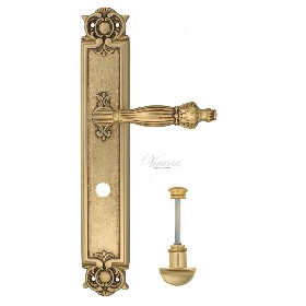 Дверная ручка Venezia OLIMPIO WC на планке PL97 французское золото + коричневый Дверная ручка Venezia OLIMPIO WC на планке PL97 французское золото + коричневый