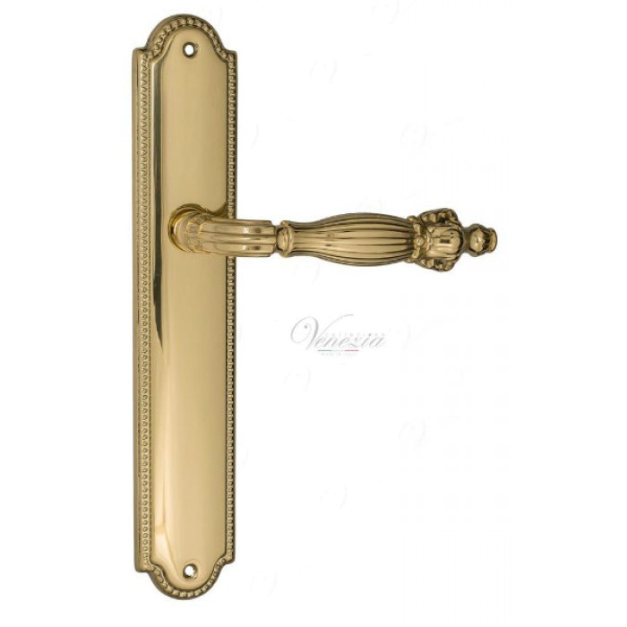 Дверная ручка Venezia OLIMPIO на планке PL98 полированная латунь