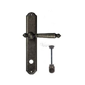 Дверная ручка Venezia PELLESTRINA WC на планке PL02 античное серебро Дверная ручка Venezia PELLESTRINA WC на планке PL02 античное серебро