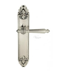 Дверная ручка Venezia PELLESTRINA на планке PL90 натуральное серебро + черный Дверная ручка Venezia PELLESTRINA на планке PL90 натуральное серебро + черный