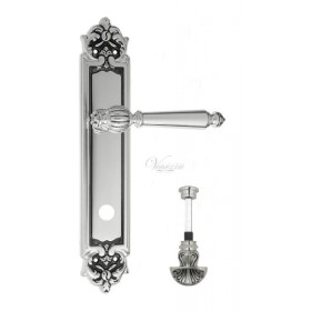 Дверная ручка Venezia PELLESTRINA WC-4 на планке PL96 натуральное серебро + черный Дверная ручка Venezia PELLESTRINA WC-4 на планке PL96 натуральное серебро + черный