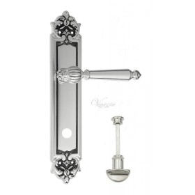 Дверная ручка Venezia PELLESTRINA WC на планке PL96 натуральное серебро + черный Дверная ручка Venezia PELLESTRINA WC на планке PL96 натуральное серебро + черный