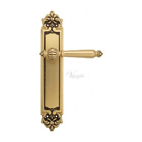 Дверная ручка Venezia PELLESTRINA на планке PL96 французское золото + коричневый Дверная ручка Venezia PELLESTRINA на планке PL96 французское золото + коричневый
