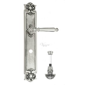 Дверная ручка Venezia PELLESTRINA WC-4 на планке PL97 натуральное серебро + черный Дверная ручка Venezia PELLESTRINA WC-4 на планке PL97 натуральное серебро + черный