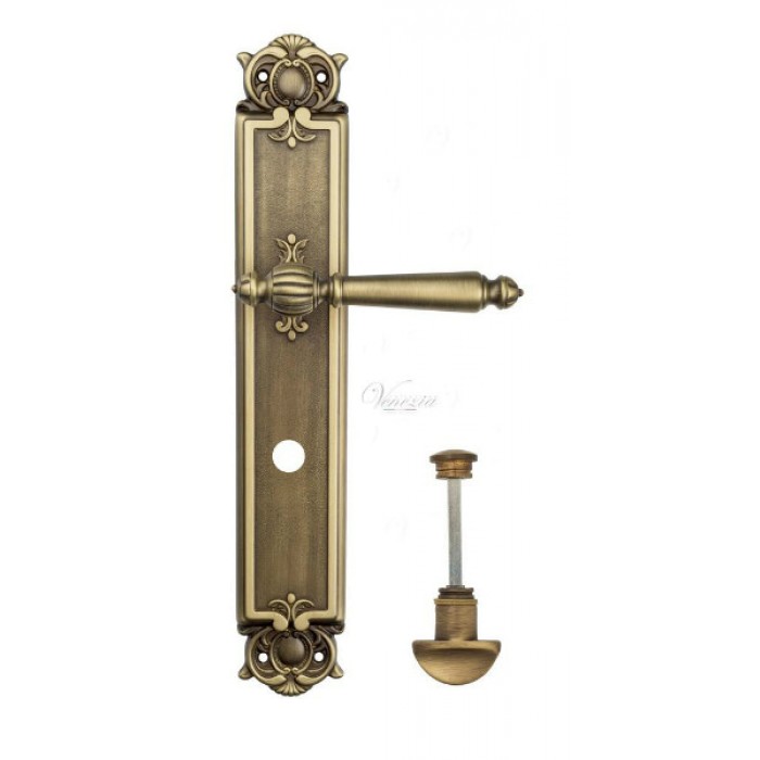 Дверная ручка Venezia PELLESTRINA WC на планке PL97 матовая бронза