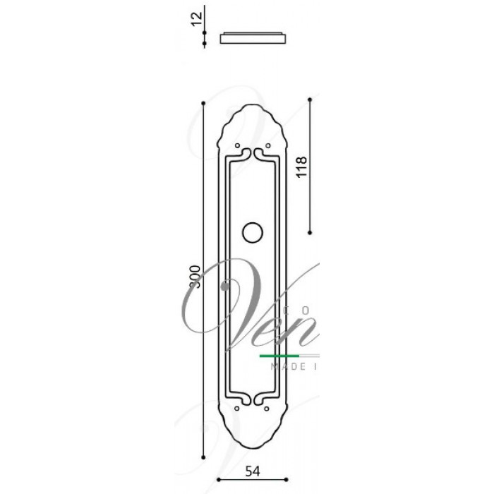 Дверная ручка Venezia PELLESTRINA CYL на планке PL90 матовая бронза