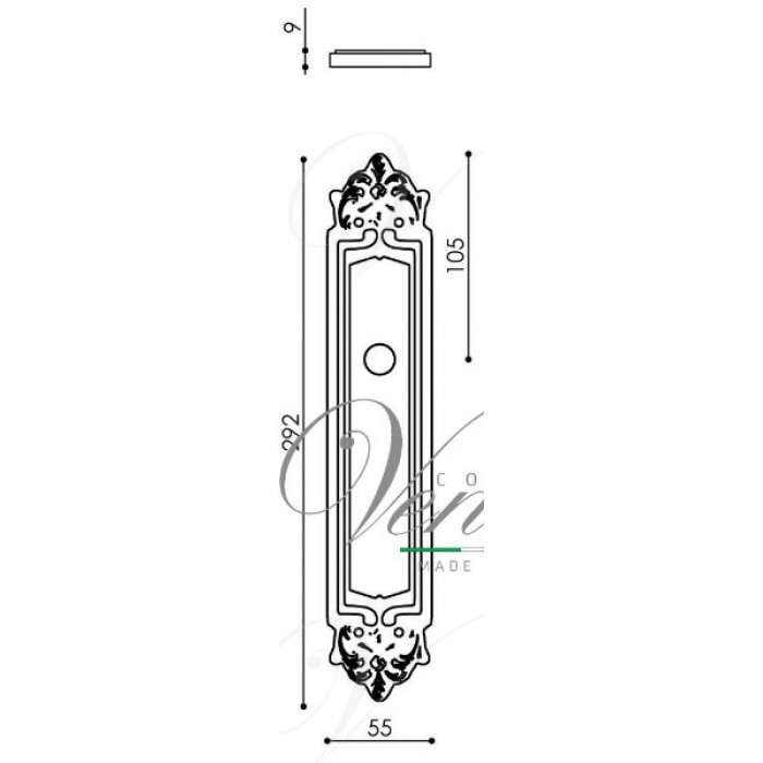 Дверная ручка Venezia PELLESTRINA на планке PL96 античная бронза