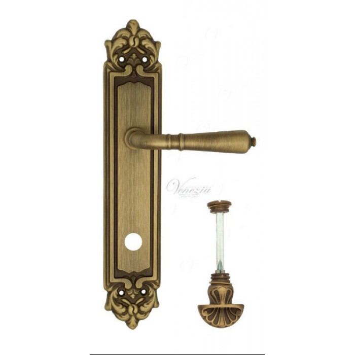 Дверная ручка Venezia VIGNOLE WC-4 на планке PL96 матовая бронза