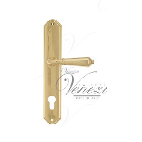 Дверная ручка Venezia VIGNOLE CYL на планке PL02 полированная латунь Дверная ручка Venezia VIGNOLE CYL на планке PL02 полированная латунь