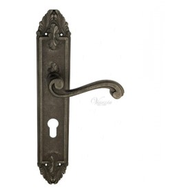 Дверная ручка Venezia VIVALDI CYL на планке PL90 античное серебро Дверная ручка Venezia VIVALDI CYL на планке PL90 античное серебро