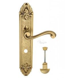 Дверная ручка Venezia VIVALDI WC на планке PL90 французское золото + коричневый Дверная ручка Venezia VIVALDI WC на планке PL90 французское золото + коричневый