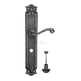 Дверная ручка Venezia VIVALDI WC на планке PL97 античное серебро Дверная ручка Venezia VIVALDI WC на планке PL97 античное серебро