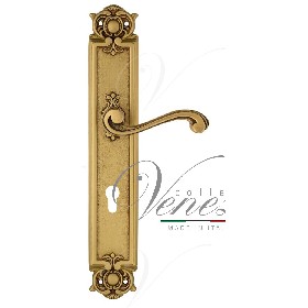 Дверная ручка Venezia VIVALDI CYL на планке PL97 французское золото + коричневый Дверная ручка Venezia VIVALDI CYL на планке PL97 французское золото + коричневый