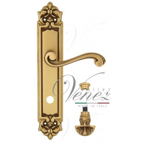 Дверная ручка Venezia VIVALDI WC-4 на планке PL96 французское золото + коричневый Дверная ручка Venezia VIVALDI WC-4 на планке PL96 французское золото + коричневый