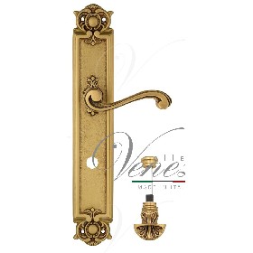 Дверная ручка Venezia VIVALDI WC-4 на планке PL97 французское золото + коричневый Дверная ручка Venezia VIVALDI WC-4 на планке PL97 французское золото + коричневый