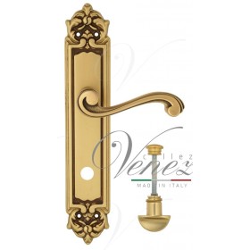 Дверная ручка Venezia VIVALDI WC на планке PL96 французское золото + коричневый Дверная ручка Venezia VIVALDI WC на планке PL96 французское золото + коричневый