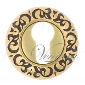 Накладка Дверная Под Цилиндр Venezia Cyl-1 D4 Французское Золото + Коричневый