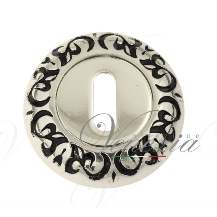 Накладка Дверная Под Ключ Буратино Venezia Key-1 D4 Натуральное Серебро + Черный