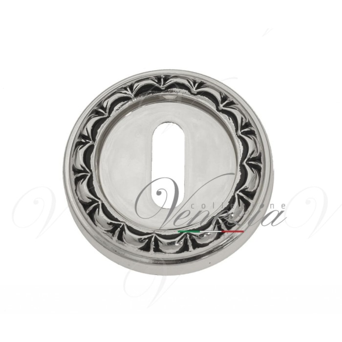 Накладка Дверная Под Ключ Буратино Venezia Key-1 D2 Натуральное Серебро + Черный