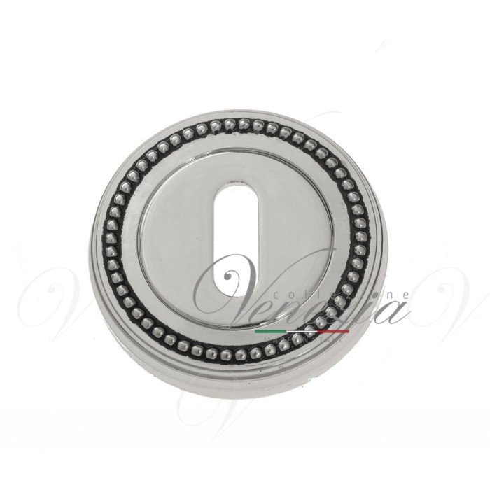 Накладка Дверная Под Ключ Буратино Venezia Key-1 D3 Натуральное Серебро + Черный