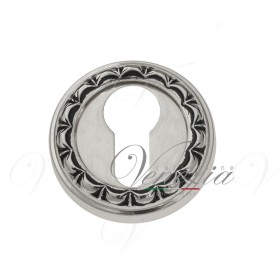 Накладка Дверная Под Цилиндр Venezia Cyl-1 D2 Натуральноее Серебро + Черный