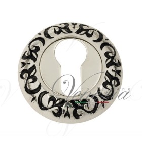 Накладка Дверная Под Цилиндр Venezia Cyl-1 D4 Натуральное Серебро + Черный