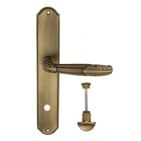 Дверная ручка Venezia ANGELINA WC-2 на планке PL02 матовая бронза Дверная ручка Venezia ANGELINA WC-2 на планке PL02 матовая бронза