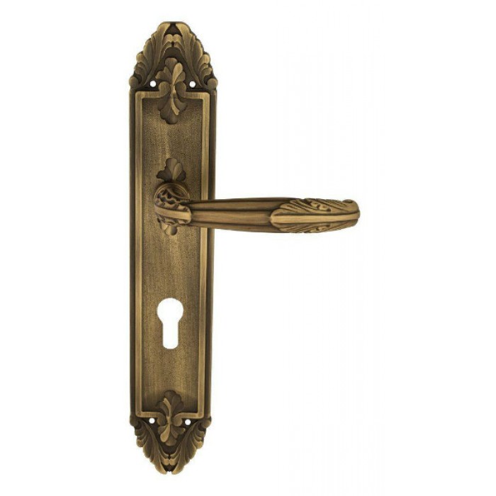 Дверная ручка Venezia ANGELINA CYL на планке PL90 матовая бронза