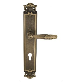 Дверная ручка Venezia ANGELINA CYL на планке PL97 матовая бронза Дверная ручка Venezia ANGELINA CYL на планке PL97 матовая бронза