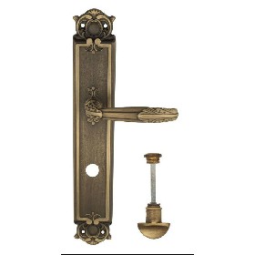 Дверная ручка Venezia ANGELINA WC-2 на планке PL97 матовая бронза Дверная ручка Venezia ANGELINA WC-2 на планке PL97 матовая бронза