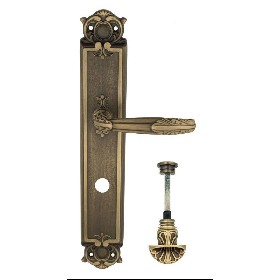 Дверная ручка Venezia ANGELINA WC-4 на планке PL97 матовая бронза Дверная ручка Venezia ANGELINA WC-4 на планке PL97 матовая бронза