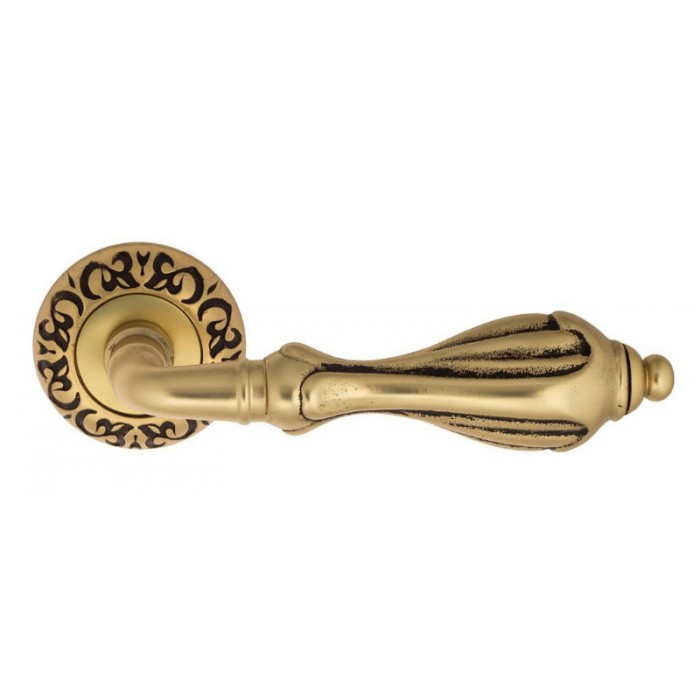 Дверная ручка Venezia ANAFESTO D4 французское золото + коричневый