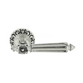 Дверная ручка Venezia CASTELLO D4 натуральное серебро + черный