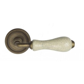 Дверная ручка Venezia COLOSSEO белая керамика паутинка D3 матовая бронза