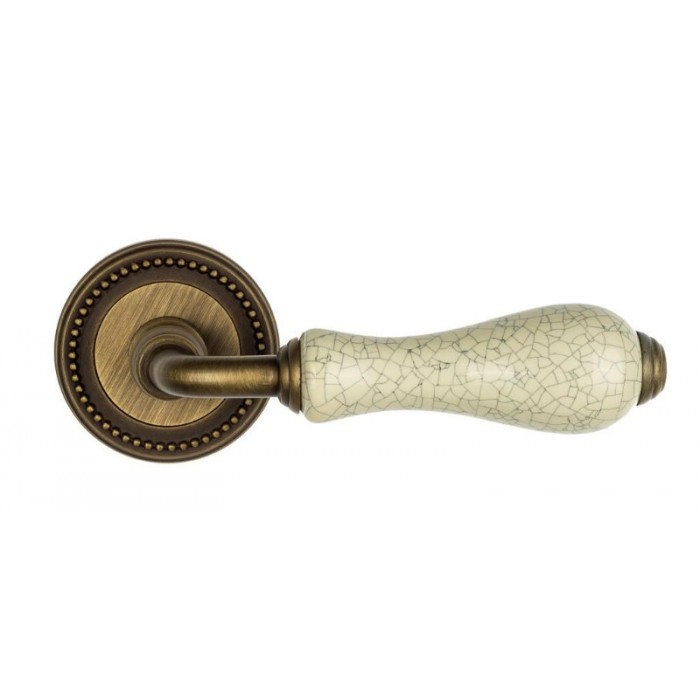 Дверная ручка Venezia COLOSSEO белая керамика паутинка D3 античная бронза