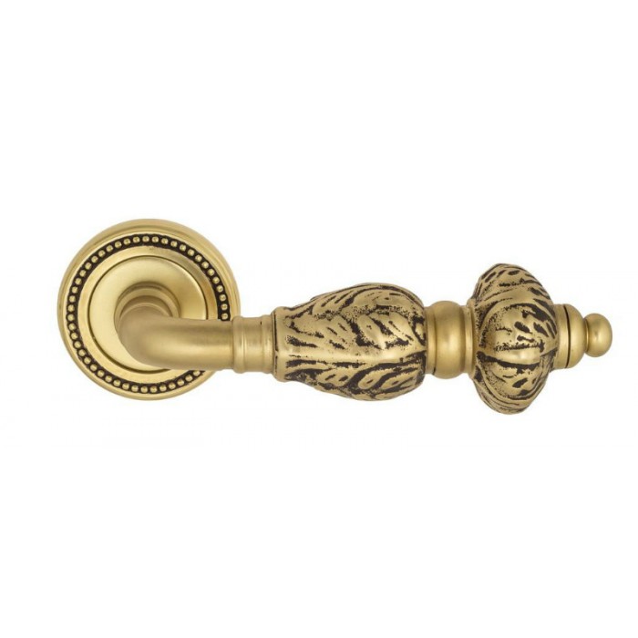 Дверная ручка Venezia LUCRECIA D3 французское золото + коричневый