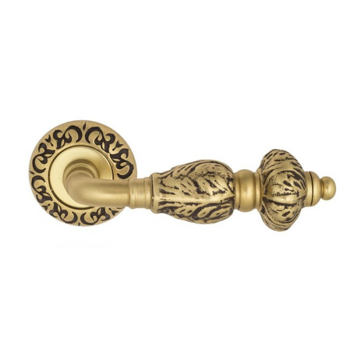 Дверная ручка Venezia LUCRECIA D4 французское золото + коричневый