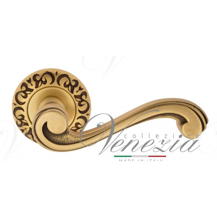 Дверная ручка Venezia VIVALDI D4 французское золото + коричневый