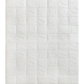 Самоклеящаяся стеновая 3D панель из вспененного ПВХ ПЭТ 770x700x3 мм белый кирпич