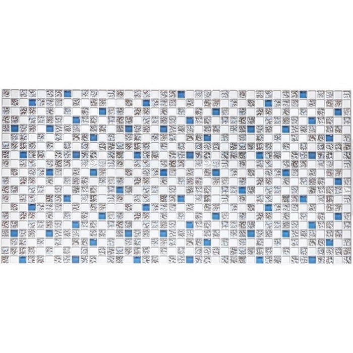 Стеновая панель ПВХ Мозаика 960x480 мм коллаж голубой