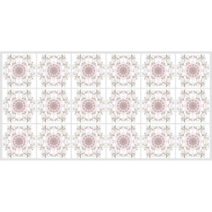 Стеновая панель ПВХ Мозаика 960x480 мм цветочный орнамент